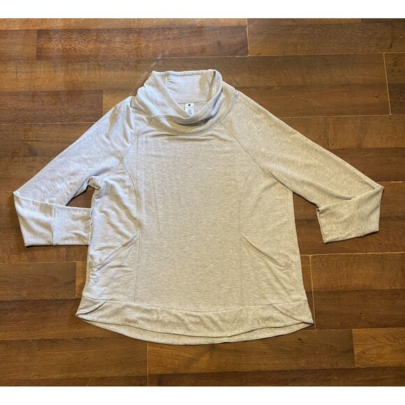 Yogalicious Sweatshirt size 2XL Heather Grey Thumb Holes Athleisure - Picture 1 of 4
